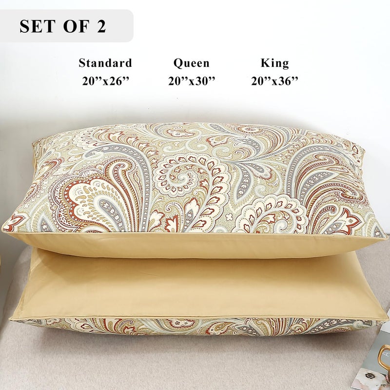 WINLIFE أغطية وسائد قطنية 100% من وينلايف مجموعة من 2 غطاء وسادة مزخرف (ملكة 20x30 بوصة، بايزي)  - Image 3